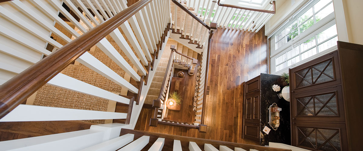 A view of the top floor from above.